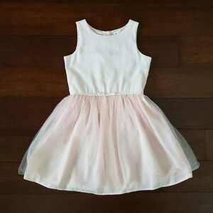 Carter's pink velour and tulle sleeveless fit & flare princess dress- girls sz 8